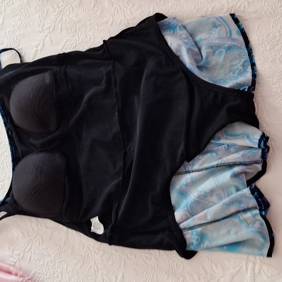 Longitude Black and Blue Paisley One Piece - Picture 3 of 8